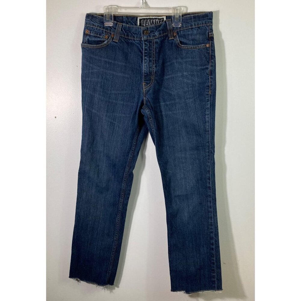 Womens Levis The Original Jeans Super Skinny 510 Blue Raw Hem 34